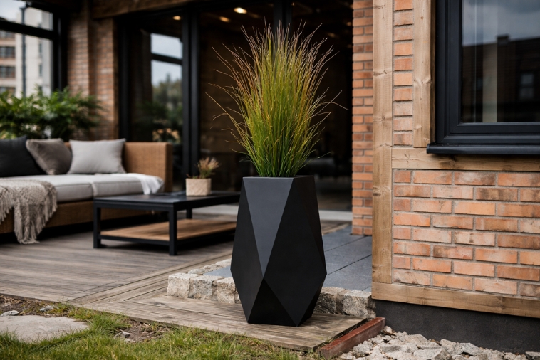 Czarna donica loftowa Volcano czarna